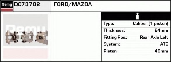 DELCO REMY DC73702 Тормозной суппорт для FORD ESCAPE (Форд Эскейп) DELCO REMY DC73702 Тормозной суппорт для FORD ESCAPE (Форд Эскейп)