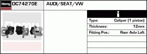 DELCO REMY DC74270E Тормозной суппорт для SEAT ALHAMBRA (Сеат Альхамбра) DELCO REMY DC74270E Тормозной суппорт для SEAT ALHAMBRA (Сеат Альхамбра)