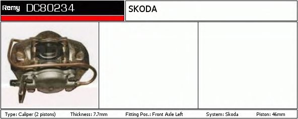 DELCO REMY DC80234 Тормозной суппорт для SKODA (Шкода)