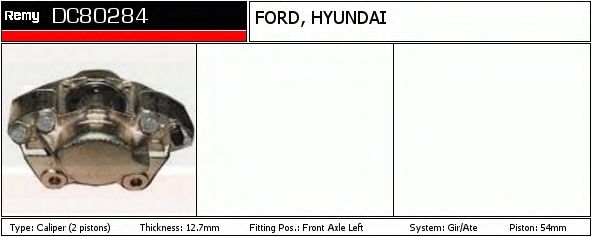 DELCO REMY DC80284 Тормозной суппорт для FORD (Форд) DELCO REMY DC80284 Тормозной суппорт для FORD (Форд)