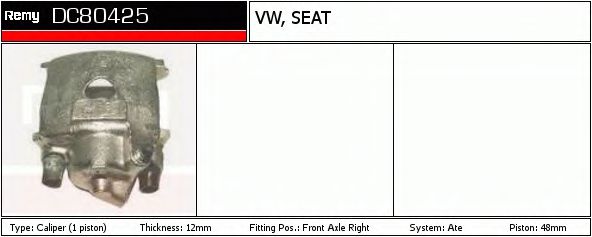 DELCO REMY DC80425 Тормозной суппорт для VOLKSWAGEN SCIROCCO (Фольксваген Сcироccо) DELCO REMY DC80425 Тормозной суппорт для VOLKSWAGEN SCIROCCO (Фольксваген Сcироccо)