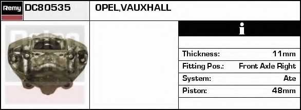 DELCO REMY DC80535 Тормозной суппорт для OPEL KADETT C (Опель Кадэтт c) DELCO REMY DC80535 Тормозной суппорт для OPEL KADETT C (Опель Кадэтт c)