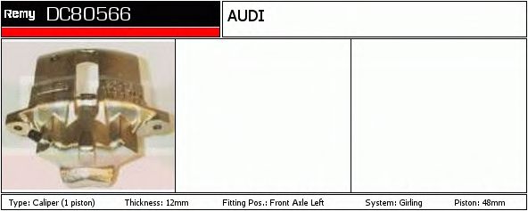 DELCO REMY DC80566 Тормозной суппорт для AUDI 80 (Ауди 80) DELCO REMY DC80566 Тормозной суппорт для AUDI 80 (Ауди 80)