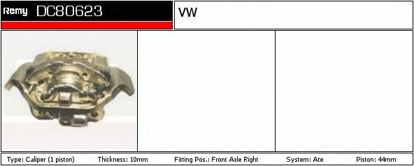 DELCO REMY DC80623 Тормозной суппорт для VOLKSWAGEN JETTA (Фольксваген Жэтта) DELCO REMY DC80623 Тормозной суппорт для VOLKSWAGEN JETTA (Фольксваген Жэтта)