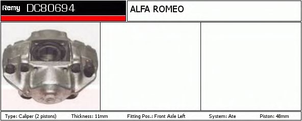 DELCO REMY DC80694 Тормозной суппорт для ALFA ROMEO GTV (Альфа ромео Гтv) DELCO REMY DC80694 Тормозной суппорт для ALFA ROMEO GTV (Альфа ромео Гтv)