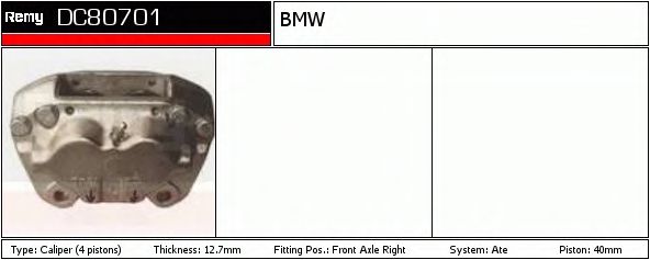 DELCO REMY DC80701 Тормозной суппорт для BMW 5 (Бмв 5) DELCO REMY DC80701 Тормозной суппорт для BMW 5 (Бмв 5)