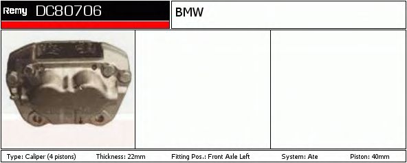DELCO REMY DC80706 Тормозной суппорт для BMW 7 (Бмв 7) DELCO REMY DC80706 Тормозной суппорт для BMW 7 (Бмв 7)