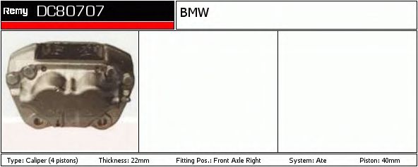 DELCO REMY DC80707 Тормозной суппорт для BMW 7 (Бмв 7) DELCO REMY DC80707 Тормозной суппорт для BMW 7 (Бмв 7)