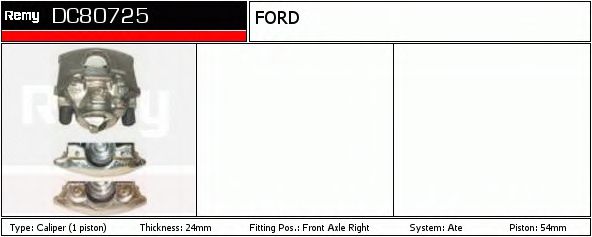 DELCO REMY DC80725 Тормозной суппорт для FORD ORION II (Форд Орион 2) DELCO REMY DC80725 Тормозной суппорт для FORD ORION II (Форд Орион 2)