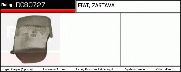 DELCO REMY DC80727 Тормозной суппорт для FIAT STRADA (Фиат Страда)