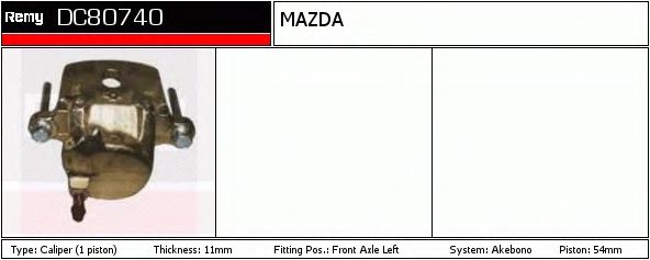 DELCO REMY DC80740 Тормозной суппорт для MAZDA GLC II (Мазда Глc 2) DELCO REMY DC80740 Тормозной суппорт для MAZDA GLC II (Мазда Глc 2)