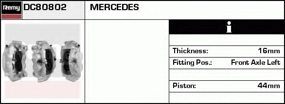 DELCO REMY DC80802 Тормозной суппорт для MERCEDES-BENZ G-CLASS (Мэрcэдэс-бэнз Ж класс) DELCO REMY DC80802 Тормозной суппорт для MERCEDES-BENZ G-CLASS (Мэрcэдэс-бэнз Ж класс)