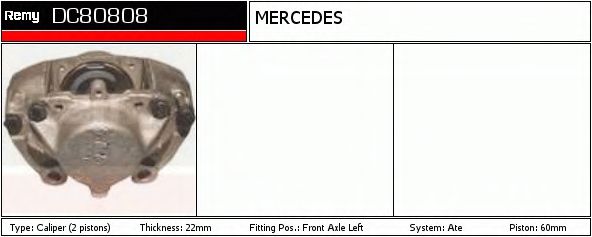 DELCO REMY DC80808 Тормозной суппорт для MERCEDES-BENZ SL (Мэрcэдэс-бэнз Сл) DELCO REMY DC80808 Тормозной суппорт для MERCEDES-BENZ SL (Мэрcэдэс-бэнз Сл)