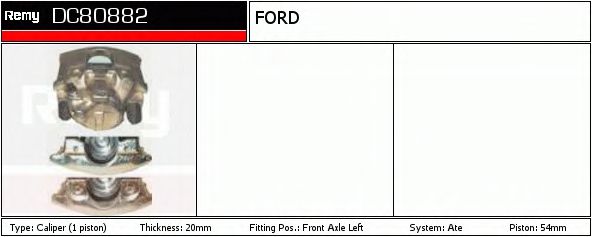 DELCO REMY DC80882 Тормозной суппорт для FORD FIESTA (Форд Фиэста) DELCO REMY DC80882 Тормозной суппорт для FORD FIESTA (Форд Фиэста)