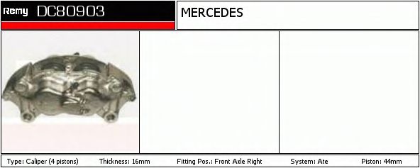 DELCO REMY DC80903 Тормозной суппорт для MERCEDES-BENZ G-CLASS (Мэрcэдэс-бэнз Ж класс) DELCO REMY DC80903 Тормозной суппорт для MERCEDES-BENZ G-CLASS (Мэрcэдэс-бэнз Ж класс)