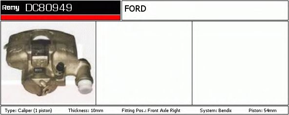 DELCO REMY DC80949 Тормозной суппорт для FORD ORION III (Форд Орион 3) DELCO REMY DC80949 Тормозной суппорт для FORD ORION III (Форд Орион 3)