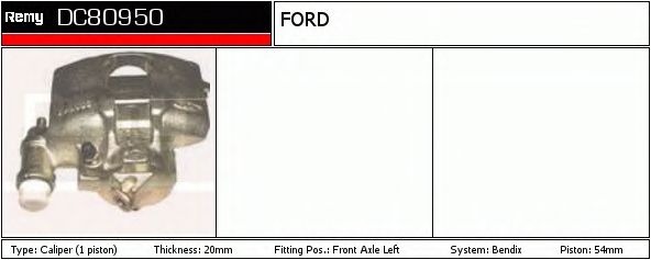 DELCO REMY DC80950 Тормозной суппорт для FORD ESCORT 95 (Форд Эскорт 95) DELCO REMY DC80950 Тормозной суппорт для FORD ESCORT 95 (Форд Эскорт 95)
