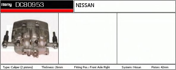 DELCO REMY DC80953 Тормозной суппорт для NISSAN CARAVAN (Ниссан Караван)