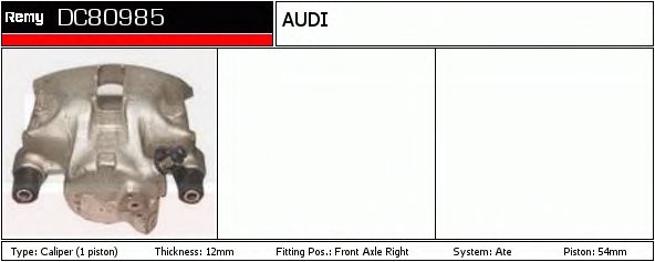 DELCO REMY DC80985 Тормозной суппорт для AUDI 100 (Ауди 100) DELCO REMY DC80985 Тормозной суппорт для AUDI 100 (Ауди 100)
