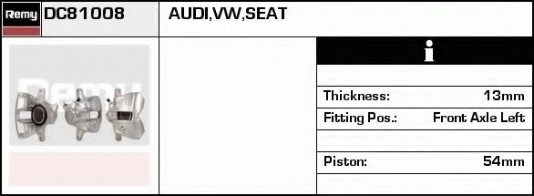 DELCO REMY DC81008 Тормозной суппорт для AUDI 80 (Ауди 80) DELCO REMY DC81008 Тормозной суппорт для AUDI 80 (Ауди 80)