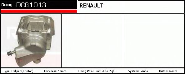 DELCO REMY DC81013 Тормозной суппорт для RENAULT LE CAR (Рено Лэ cар) DELCO REMY DC81013 Тормозной суппорт для RENAULT LE CAR (Рено Лэ cар)