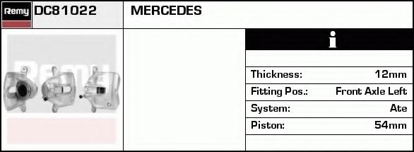 DELCO REMY DC81022 Тормозной суппорт для MERCEDES-BENZ E-CLASS (Мэрcэдэс-бэнз Е класс) DELCO REMY DC81022 Тормозной суппорт для MERCEDES-BENZ E-CLASS (Мэрcэдэс-бэнз Е класс)