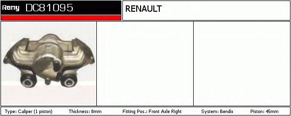 DELCO REMY DC81095 Тормозной суппорт для RENAULT SUPER 5 (Рено Супэр 5) DELCO REMY DC81095 Тормозной суппорт для RENAULT SUPER 5 (Рено Супэр 5)