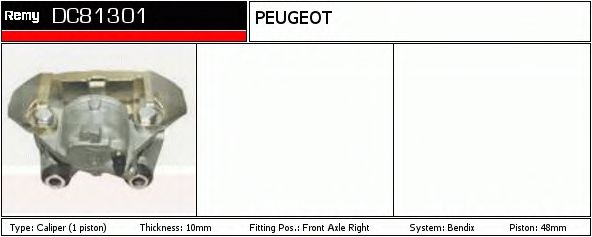 DELCO REMY DC81301 Тормозной суппорт для PEUGEOT 305 II (Пежо 305 2) DELCO REMY DC81301 Тормозной суппорт для PEUGEOT 305 II (Пежо 305 2)