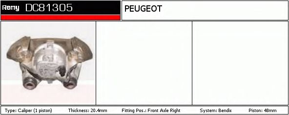 DELCO REMY DC81305 Тормозной суппорт для PEUGEOT 305 II (Пежо 305 2) DELCO REMY DC81305 Тормозной суппорт для PEUGEOT 305 II (Пежо 305 2)