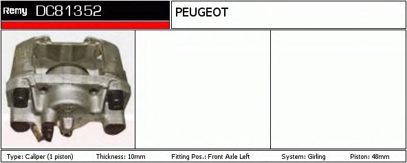 DELCO REMY DC81352 Тормозной суппорт для PEUGEOT 309 II (Пежо 309 2) DELCO REMY DC81352 Тормозной суппорт для PEUGEOT 309 II (Пежо 309 2)