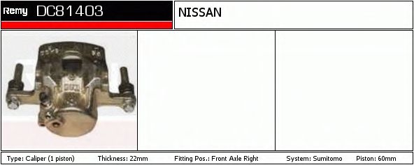 DELCO REMY DC81403 Тормозной суппорт для NISSAN SILVIA (Ниссан Силvиа) DELCO REMY DC81403 Тормозной суппорт для NISSAN SILVIA (Ниссан Силvиа)
