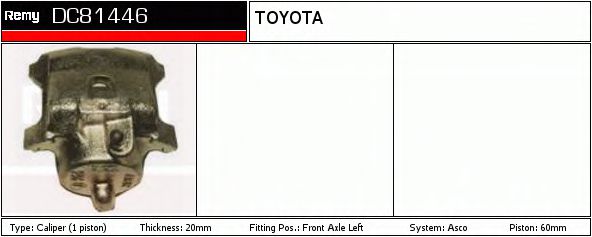 DELCO REMY DC81440 Тормозной суппорт для NISSAN LAUREL (Ниссан Лаурэл) DELCO REMY DC81440 Тормозной суппорт для NISSAN LAUREL (Ниссан Лаурэл)