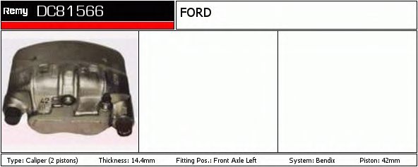 DELCO REMY DC81566 Тормозной суппорт для FORD TRANSIT (Форд Трансит) DELCO REMY DC81566 Тормозной суппорт для FORD TRANSIT (Форд Трансит)