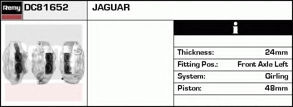 DELCO REMY DC81652 Тормозной суппорт для JAGUAR XJS (Ягуар Xжс) DELCO REMY DC81652 Тормозной суппорт для JAGUAR XJS (Ягуар Xжс)