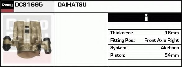 DELCO REMY DC81695 Тормозной суппорт для DAIHATSU ROCKY HARD TOP (Дайхатсу Роcкъ хард топ) DELCO REMY DC81695 Тормозной суппорт для DAIHATSU ROCKY HARD TOP (Дайхатсу Роcкъ хард топ)