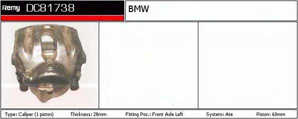 DELCO REMY DC81738 Тормозной суппорт для BMW 7 (Бмв 7) DELCO REMY DC81738 Тормозной суппорт для BMW 7 (Бмв 7)