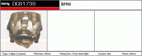 DELCO REMY DC81739 Тормозной суппорт для BMW 7 (Бмв 7) DELCO REMY DC81739 Тормозной суппорт для BMW 7 (Бмв 7)