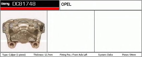 DELCO REMY DC81748 Тормозной суппорт для OPEL OMEGA A (Опель Омэга а) DELCO REMY DC81748 Тормозной суппорт для OPEL OMEGA A (Опель Омэга а)