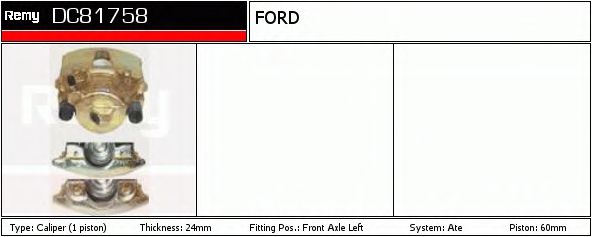 DELCO REMY DC81758 Тормозной суппорт для FORD (Форд) DELCO REMY DC81758 Тормозной суппорт для FORD (Форд)