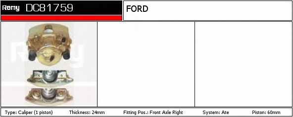 DELCO REMY DC81759 Тормозной суппорт для FORD (Форд) DELCO REMY DC81759 Тормозной суппорт для FORD (Форд)