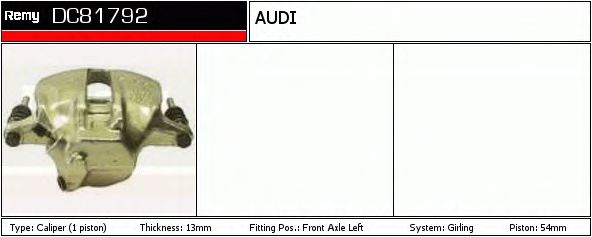 DELCO REMY DC81792 Тормозной суппорт для AUDI 90 (Ауди 90) DELCO REMY DC81792 Тормозной суппорт для AUDI 90 (Ауди 90)