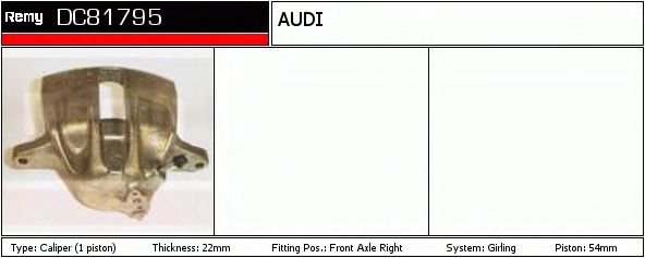 DELCO REMY DC81794 Тормозной суппорт для AUDI 90 (Ауди 90) DELCO REMY DC81794 Тормозной суппорт для AUDI 90 (Ауди 90)