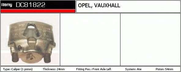 DELCO REMY DC81822 Тормозной суппорт для OPEL OMEGA A (Опель Омэга а) DELCO REMY DC81822 Тормозной суппорт для OPEL OMEGA A (Опель Омэга а)