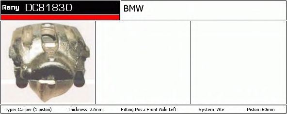 DELCO REMY DC81830 Тормозной суппорт для BMW 7 (Бмв 7) DELCO REMY DC81830 Тормозной суппорт для BMW 7 (Бмв 7)