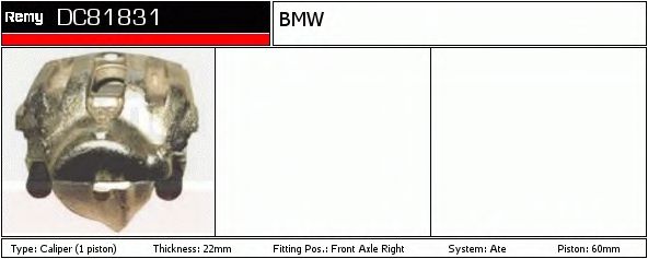 DELCO REMY DC81831 Тормозной суппорт для BMW 7 (Бмв 7) DELCO REMY DC81831 Тормозной суппорт для BMW 7 (Бмв 7)