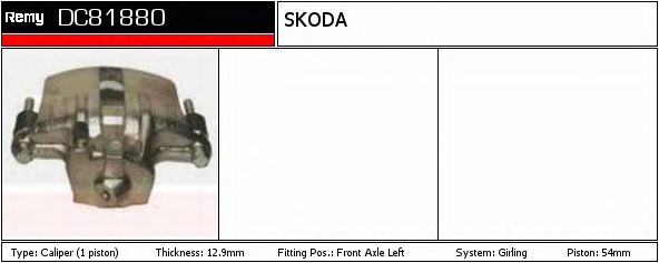 DELCO REMY DC81880 Тормозной суппорт для SKODA FELICIA I FUN (Шкода Фелиция 1 фан) DELCO REMY DC81880 Тормозной суппорт для SKODA FELICIA I FUN (Шкода Фелиция 1 фан)