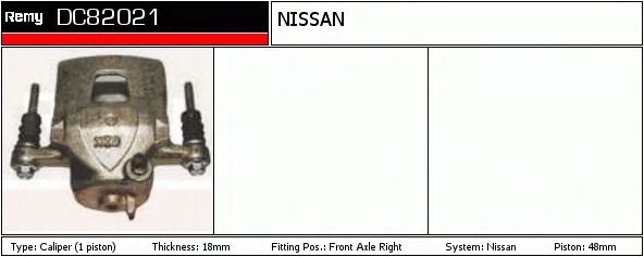 DELCO REMY DC82021 Тормозной суппорт для NISSAN 100 NX (Ниссан 100 нx)