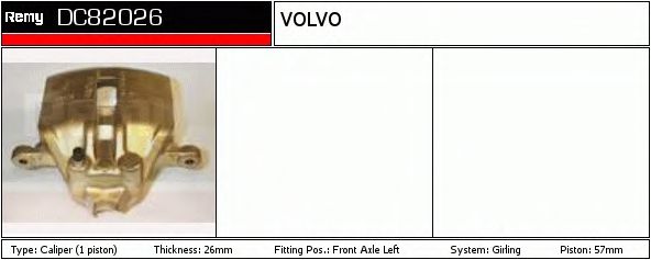 DELCO REMY DC82026 Тормозной суппорт для VOLVO V90 (Вольво V90) DELCO REMY DC82026 Тормозной суппорт для VOLVO V90 (Вольво V90)