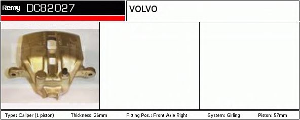 DELCO REMY DC82027 Тормозной суппорт для VOLVO V90 (Вольво V90) DELCO REMY DC82027 Тормозной суппорт для VOLVO V90 (Вольво V90)