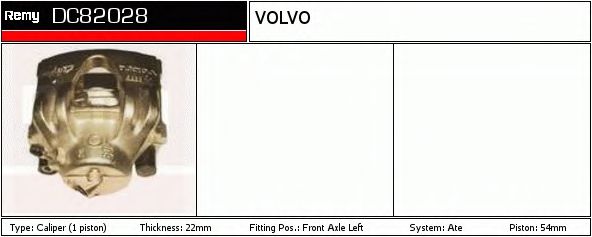 DELCO REMY DC82028 Тормозной суппорт для VOLVO 480 E (Вольво 480 э) DELCO REMY DC82028 Тормозной суппорт для VOLVO 480 E (Вольво 480 э)